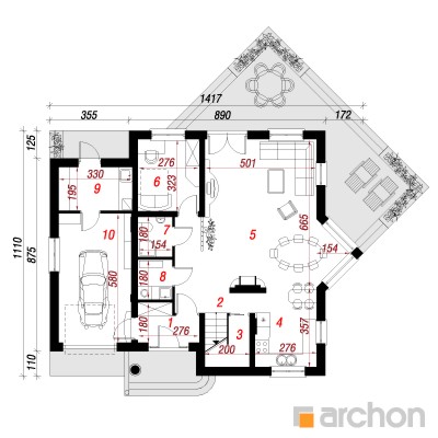  Maja sidrunipuudes 1. korruse plaan