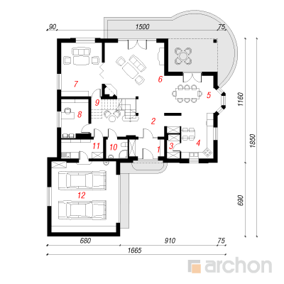  Maja toomingates 1. korruse plaan