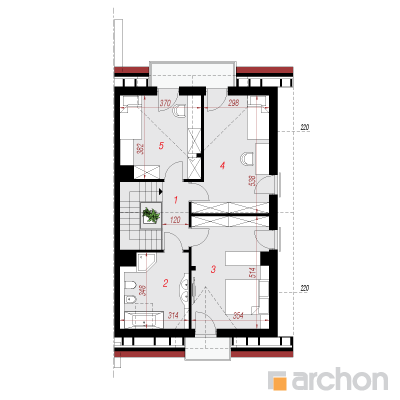  Maja mustikates (B) 2. korruse plaan