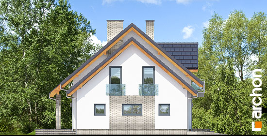 Maja punapõõsastes vaade