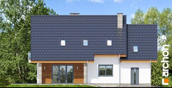 Maja punapõõsastes vaade