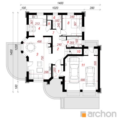  Maja tammesalus (G2) 1. korruse plaan