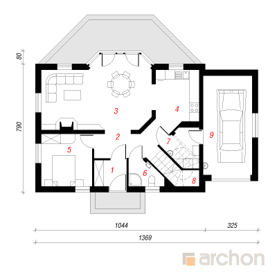 Maja daaliates 2 1. korruse plaan