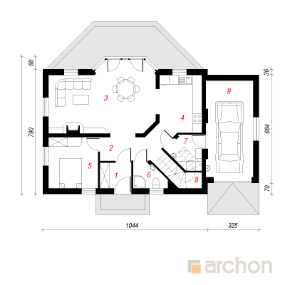 Maja daaliates 1. korruse plaan