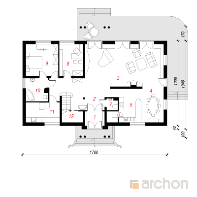  Maja tammepuudes 2 1. korruse plaan