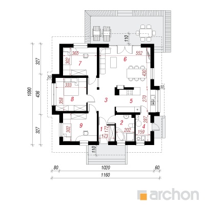  Maja kontpuudes 1. korruse plaan