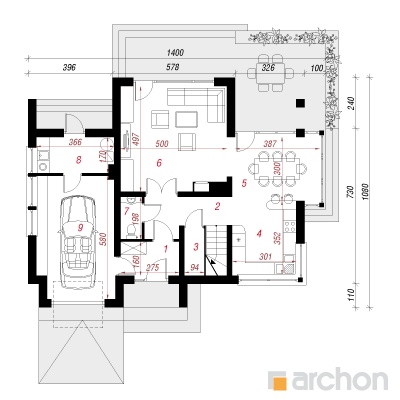  Maja draakonipuudes 1. korruse plaan