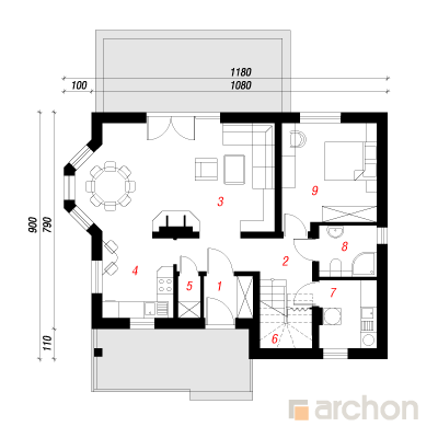  Maja vägiheinas 1. korruse plaan