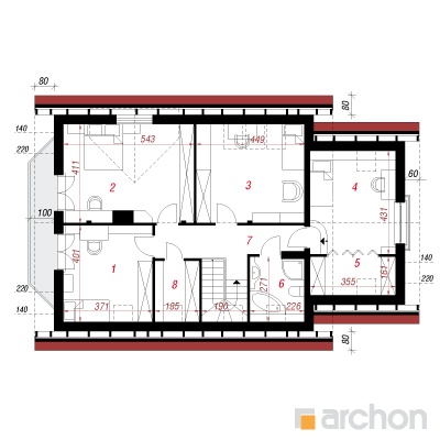  Maja vägiheinas (G) 2. korruse plaan