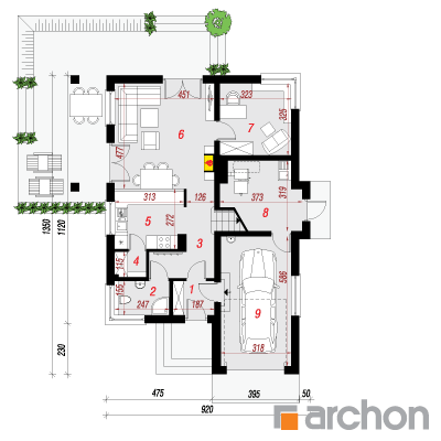  Maja kuljuslilledes 1. korruse plaan