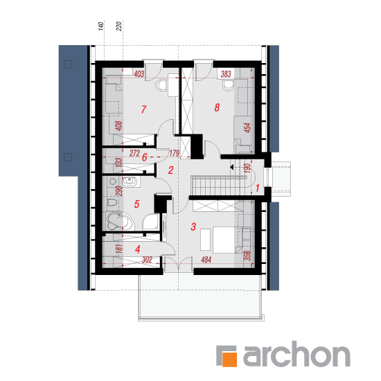  Maja kuljuslilledes 2. korruse plaan