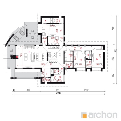  Maja konnarohus 1. korruse plaan
