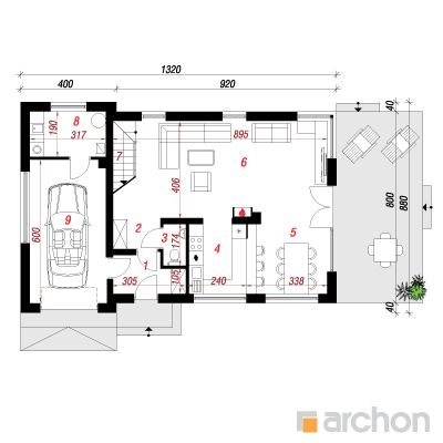  Maja kummipuudes 1. korruse plaan