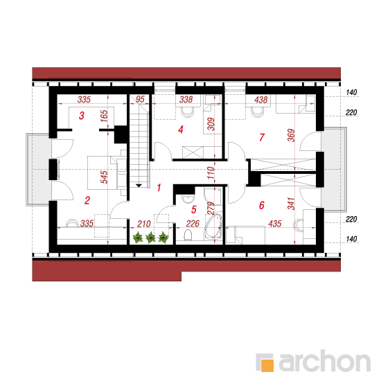  Maja kummipuudes 2. korruse plaan
