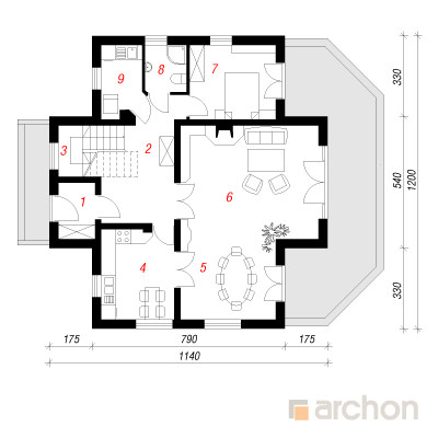  Maja kannikestes 1. korruse plaan