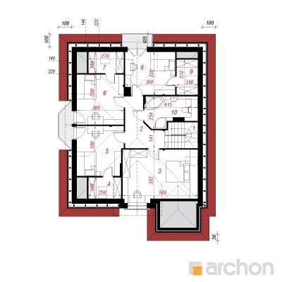  Maja tulinelgis (P) 2. korruse plaan