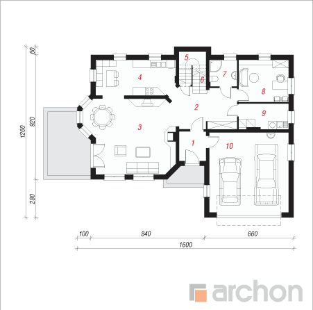  Maja leeklilledes 1. korruse plaan