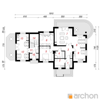  Maja purskkaevu juures 1. korruse plaan