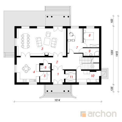  Maja forsüütiates 1. korruse plaan