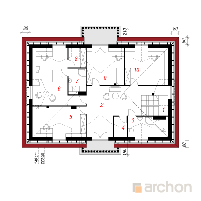  Maja forsüütiates 2. korruse plaan