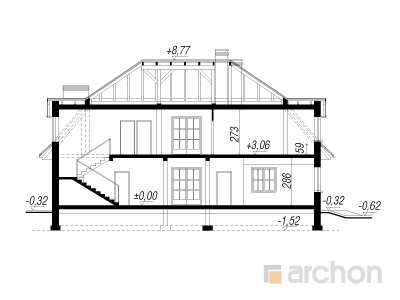 Maja forsüütiates lõige