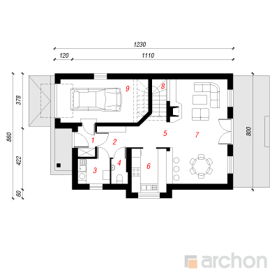  Maja fuksiates 1. korruse plaan