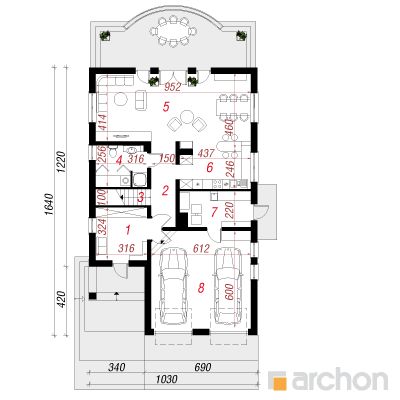  Maja hostades 1. korruse plaan