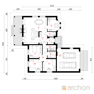  Maja gardeeniates 1. korruse plaan