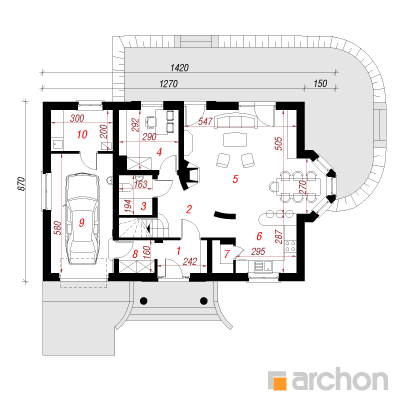  Maja glütsiiniates 1. korruse plaan