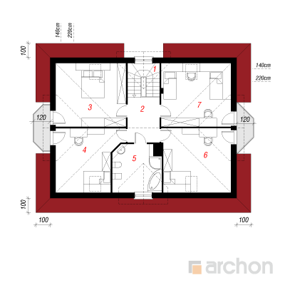 Maja viirpuudes 2. korruse plaan