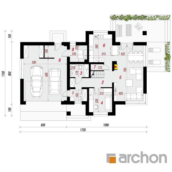  Maja Gloster'ites (G2) 1. korruse plaan