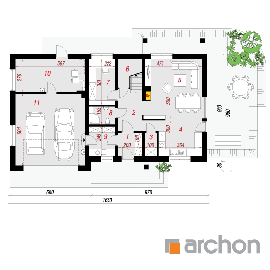  Maja kuld-nõelköites 1. korruse plaan