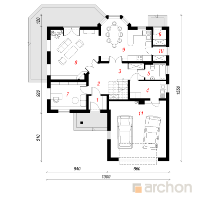  Maja valgepöökides 1. korruse plaan