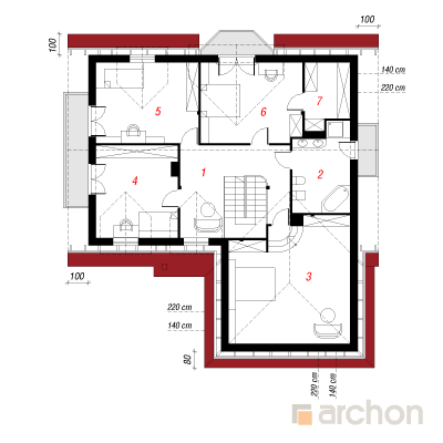  Maja valgepöökides 2. korruse plaan