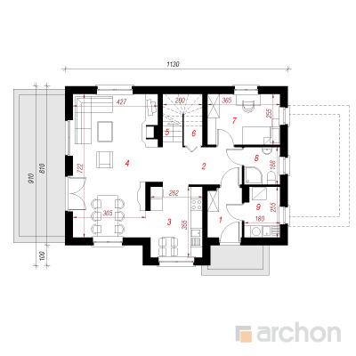  Maja hernestes 1. korruse plaan