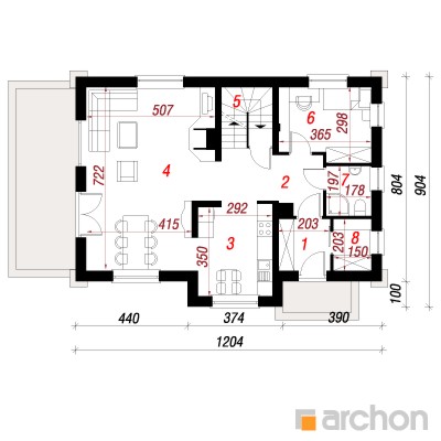  Maja hernestes 4 1. korruse plaan