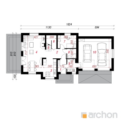  Maja hernestes (G2) 1. korruse plaan