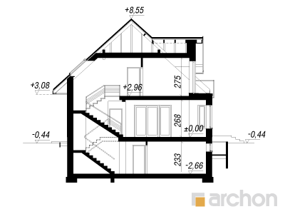 Maja juudapuulehikutes (P) lõige