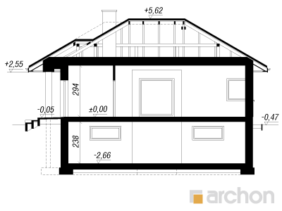 Maja pirnipuudes  (P) lõige