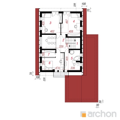  Maja eebenipuudes 2. korruse plaan