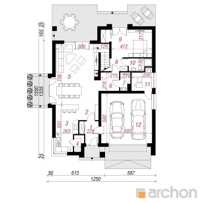  Maja puismailastes 1. korruse plaan