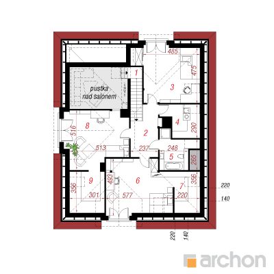  Maja puismailastes 2. korruse plaan