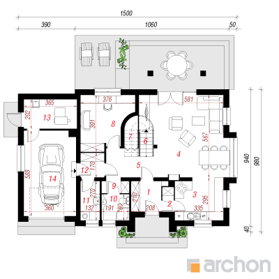  Maja hüatsintides 1. korruse plaan