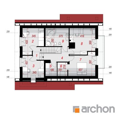  Maja Idared'ides (P) 2. korruse plaan
