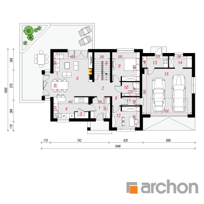  Maja indigopõõsastes (G2) 1. korruse plaan