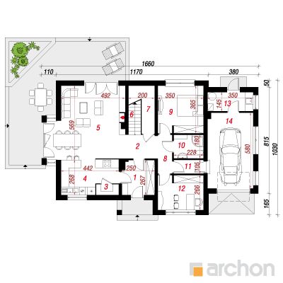  Maja indigopõõsastes 1. korruse plaan