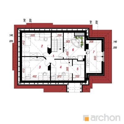  Maja indigopõõsastes 2. korruse plaan
