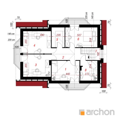  Maja tuhkpuudes 2. korruse plaan