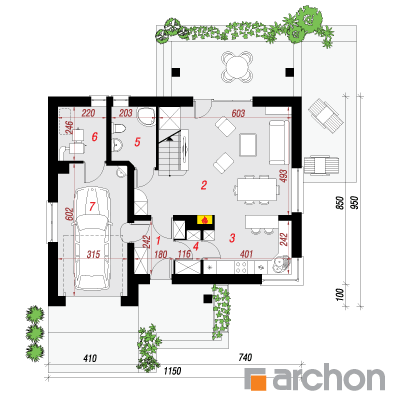  Maja õunapuudes 1. korruse plaan