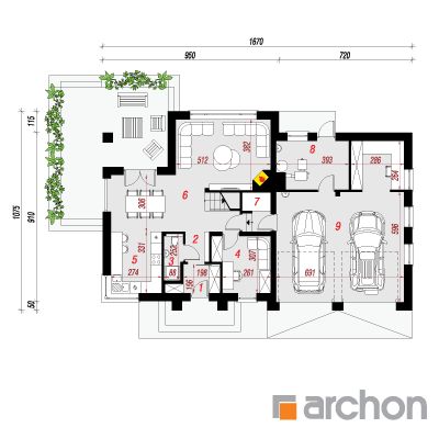  Maja leetpõõsastes (G2) 1. korruse plaan